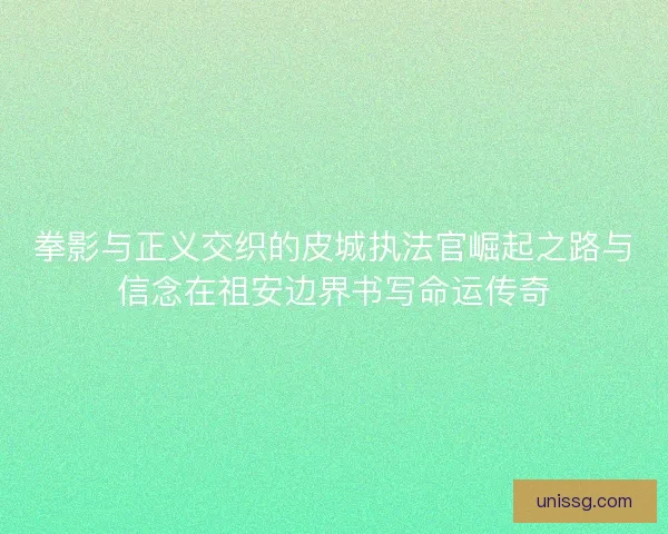拳影与正义交织的皮城执法官崛起之路与信念在祖安边界书写命运传奇